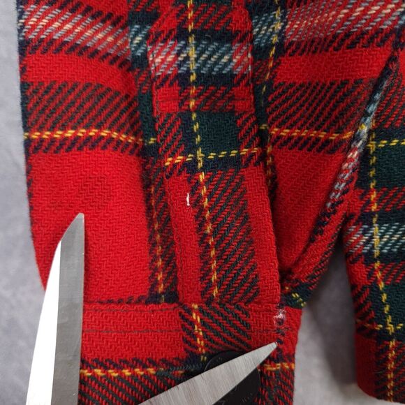 Vintage Pendleton Heavy Wool Shirt Jacket Mens Medium Red Tartan Plaid Relaxed - Picture 8 of 16
